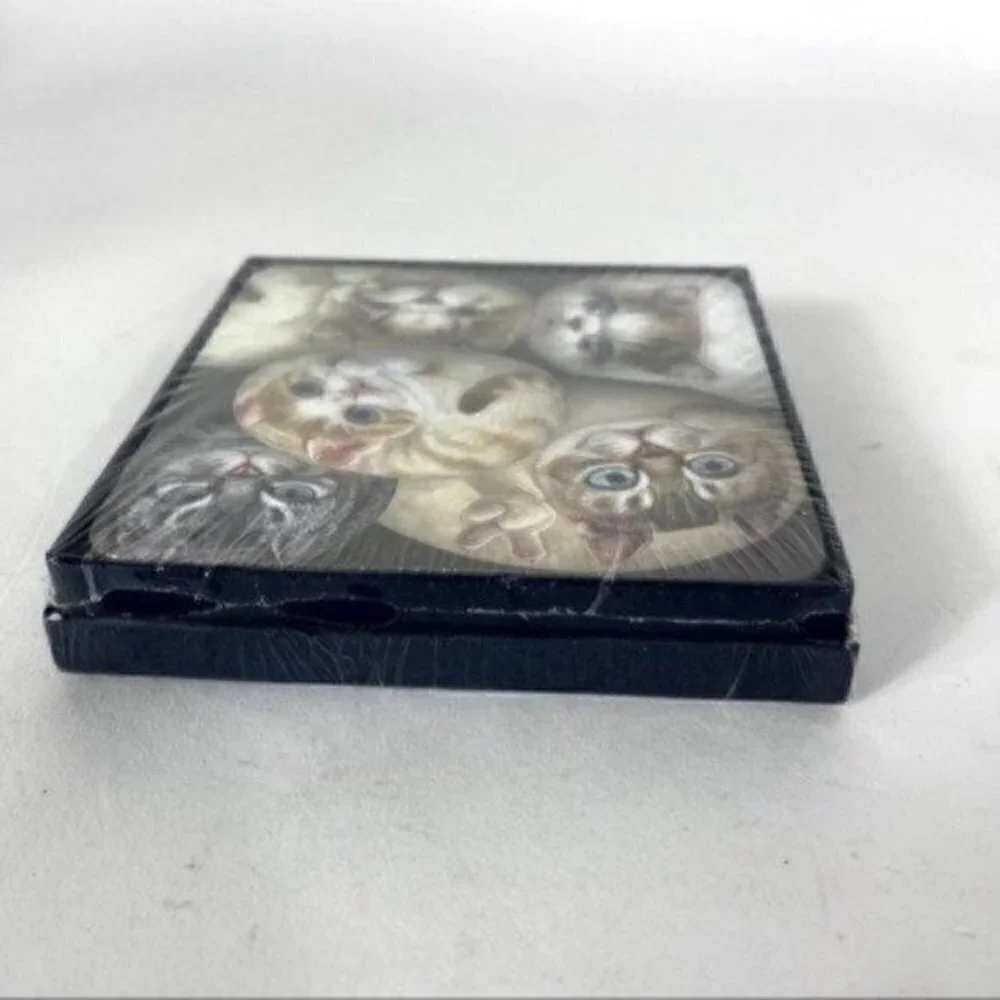 Henry Cats & Friends Cat Coaster ( Set Of 4 ) By Artist Henry Lee Whimsical Gift